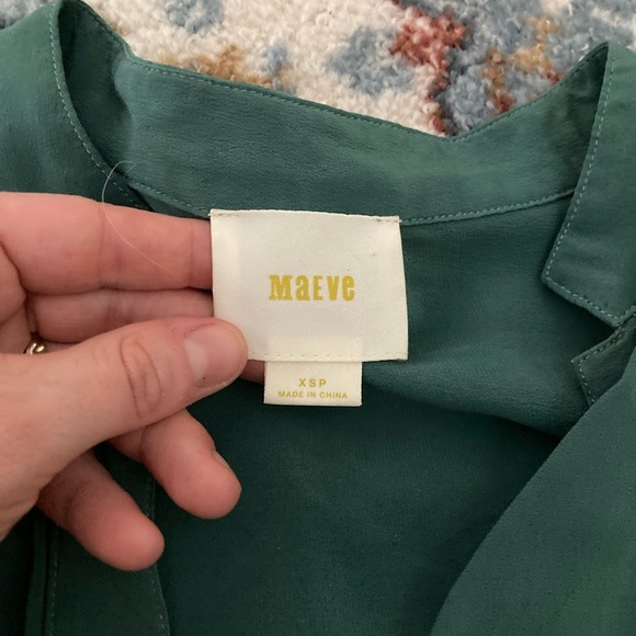 Anthropologie Juni silk blouse xs petite - Picture 4 of 9